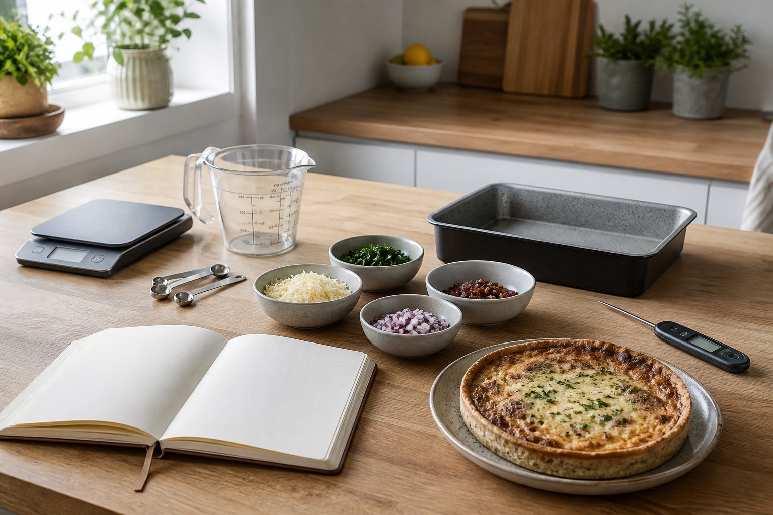 Praktiske køkkenværktøjer til hverdagsmad med fokus på mål, portioner og ovn